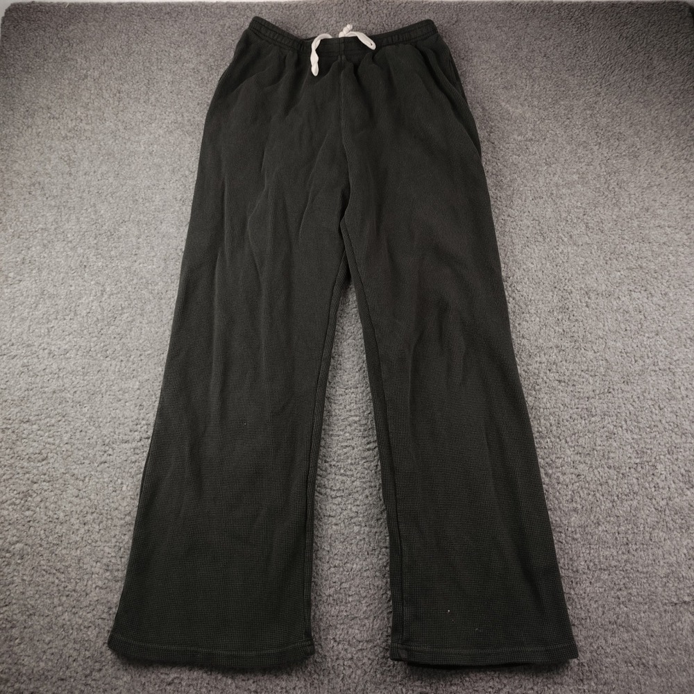 Brandy Melville Waffle Knit Lounge Pants Grey Wide Leg Thermal